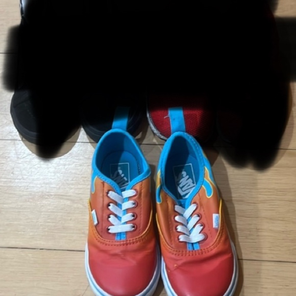 2 toddler size 9 vans and 1 puma sneaker size 9 toddler